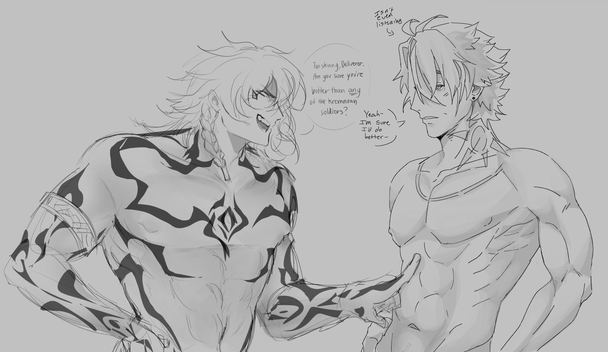 Dog_teeth35's tweet photo. Phainon and Mydeimos! Art collab with @ShoutaKenzo  
#HSR #Honkaistarrail #phaidei‌  #phainon #mydeimos #Mydei #Titties https://t.co/mHCjHuEs64