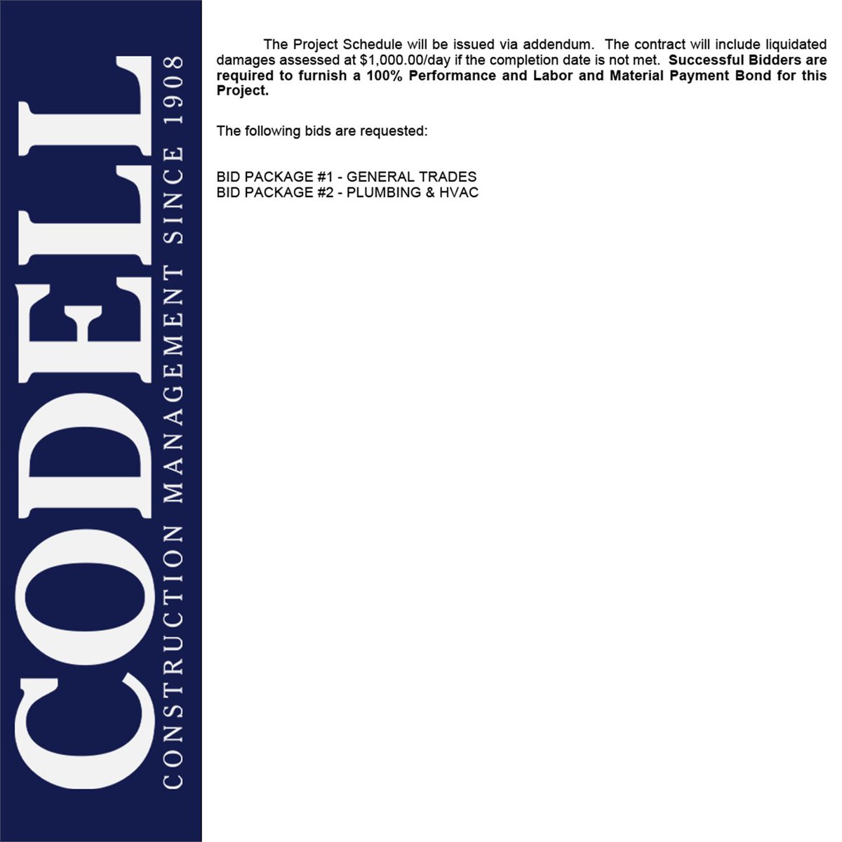 CodellCM's tweet photo. ***ADVERTISEMENT FOR REBID***
BG No. 26-104 Nelson County HS-Replacement/Renovation-Phase 1-Rebid https://t.co/U5Zjko6PPV