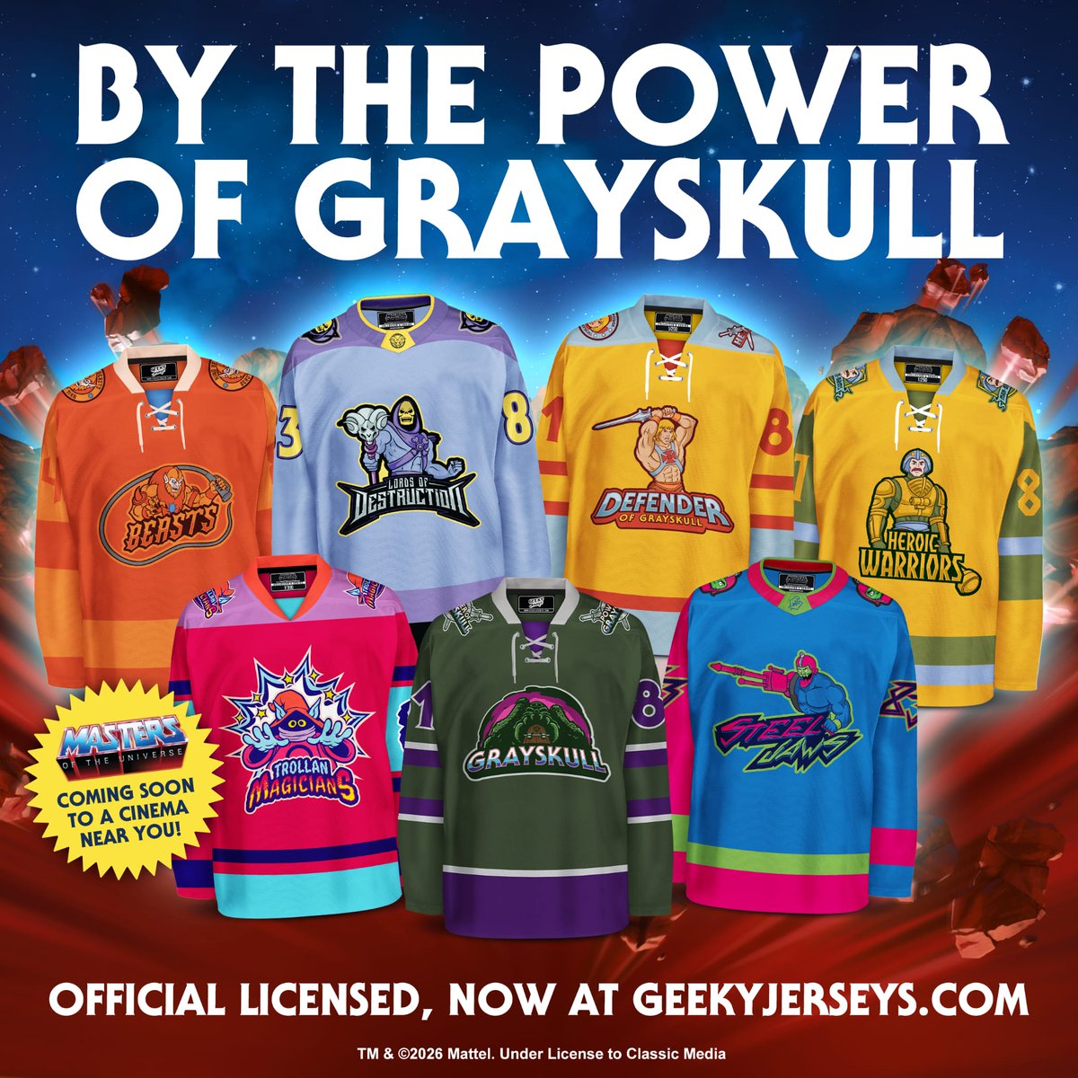 GeekyJerseys's tweet photo. We have 2 winners for our MOTU giveaway... @gr8trnorthern (IG) and @holyheadshot (X) 🎉
Please contact us at: support@geekyjerseys.com
Didn't win? More giveaways coming soon!
#motu #motucollector #hemanandthemastersoftheuniverse #heman #skeletor https://t.co/2mX6AN2OOI