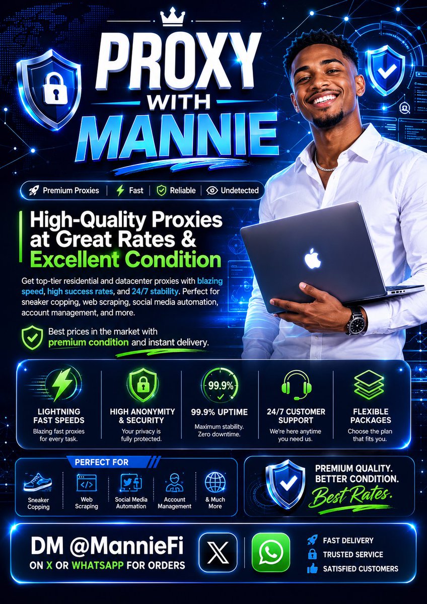 MannieFi's tweet photo. @Y0BESH I sell proxy https://t.co/tIIeJet2Kf