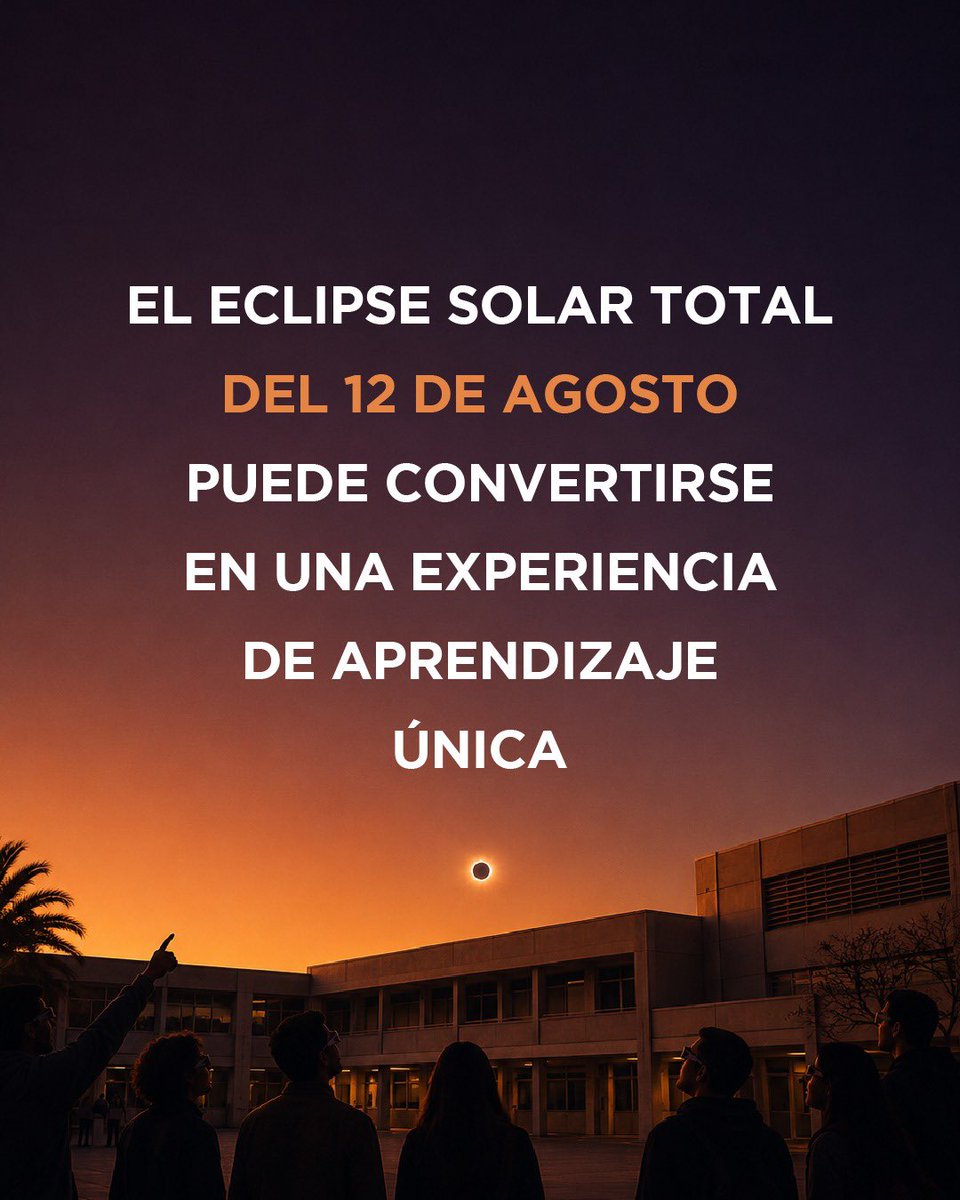 eclipses_cv's tweet photo. 🏫 Sabies que l’eclipsi del 12 d’agost és una oportunitat única per a aprendre ciència a l’aula?
Hem preparat una proposta didàctica perquè els centres escolars de la Comunitat Valenciana puguen treballar este fenomen abans que arribe l’estiu.

🌐 https://t.co/Qgcv3lAaSc https://t.co/n5HXL4xgOS