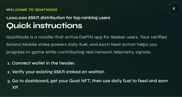 GoatNodeHQ's tweet photo. 1,000,000 $SKR

That's what will be distributed to top GoatNode node operators

Not to holders
Not to followers
Not to people who "meant to join"

To the ones stacking XP RIGHT NOW
To the ones feeding their Goat EVERY DAY
To the ones who didn't wait
#seeker #node #goatnode #depin https://t.co/a2iWI25fV2