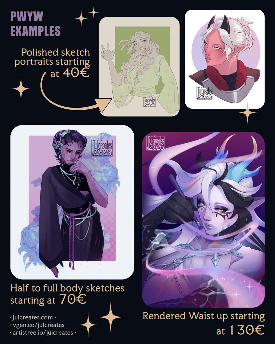 julcreates's tweet photo. Updated comm info 💜 https://t.co/JeOUXN1hLc