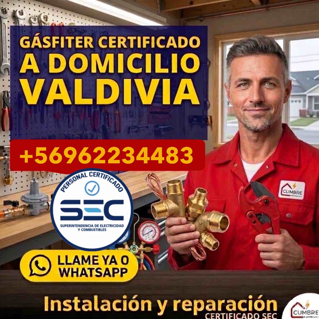 cumbrepartner's tweet photo. 𝑮𝑨𝑺𝑭𝑰𝑻𝑬𝑹 𝑽𝑨𝑳𝑫𝑰𝑽𝑰
 Atención Inmediata 24/7:Urgencias reparaciones e instalaciones
Contacto:+56962234483
¡Respuesta inmediata en todo Valdivia!

https://t.co/htONg09rE5

#GasfiterValdivia #UrgenciaGasfiter #Valdivia #ServicioTécnico #GasfiterCertificado https://t.co/WLuOqp68sR