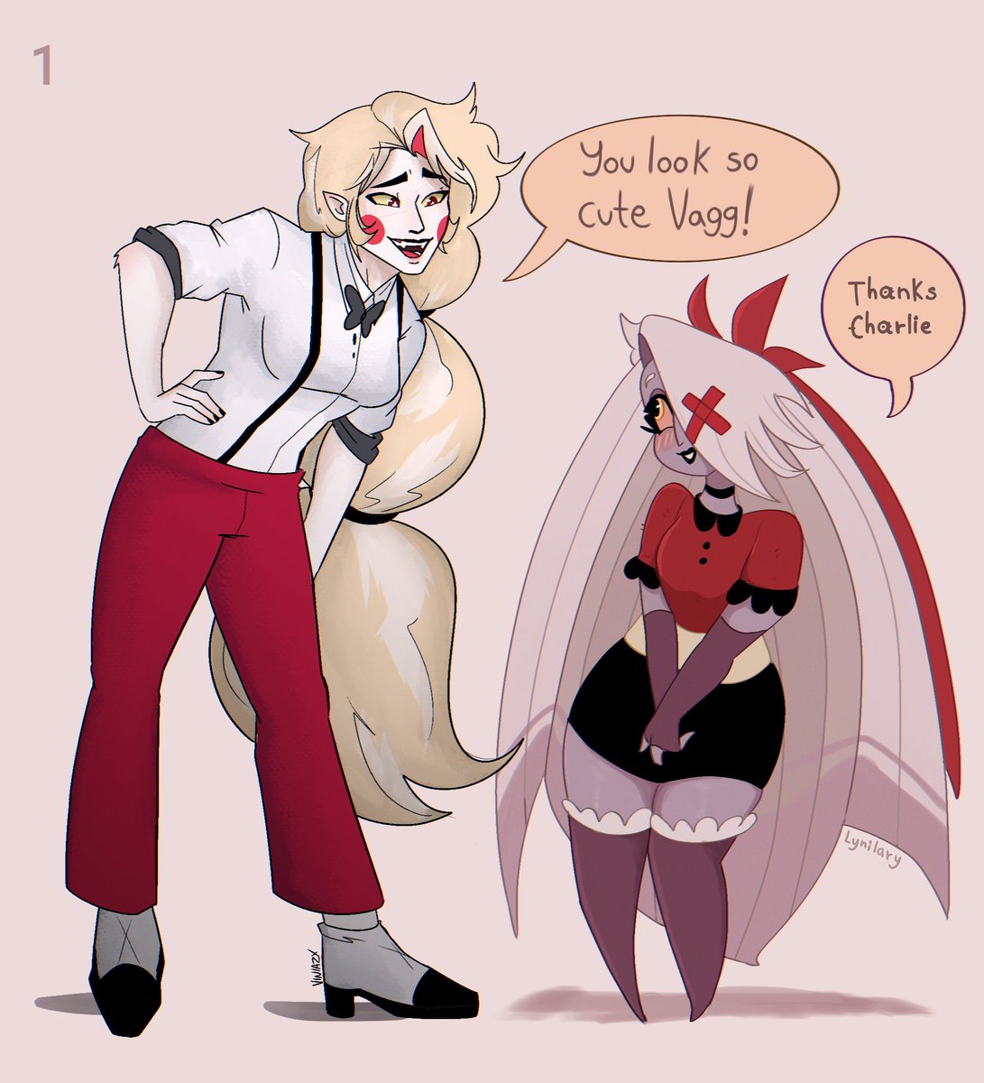 lynilary's tweet photo. Art collab with @viniazx ❤️ 

#Chaggie #HazbinHotel #fallenstar
#Rainbowmoth https://t.co/CLr5pdfYRR