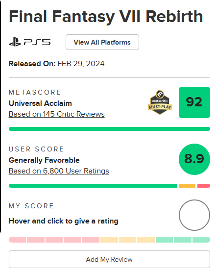 SQPhoenix707's tweet photo. @wesleytypes @mochimitsu7 @FinalFantasy @SquareEnix for me FF7 Rebirth is better than many classics (ofc not better than OG VII or X)

and best we've gotten since FF12

FF7 Remake (P1) is more like a solid pilot for Rebirth

Don't listen to fanatics, its not impossible for the remakes to be better than some classics as a game https://t.co/8o9Vk1Seae