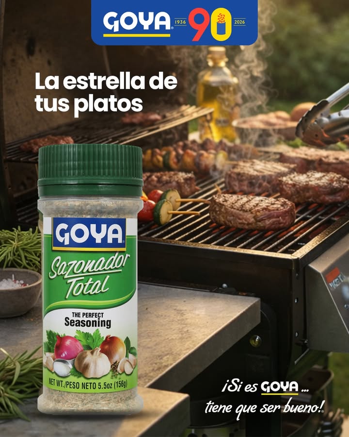 VerdantAutoETH's tweet photo. Lleva tus carnes a la BBQ al próximo nivel y sorprende a todos con el sabor de Sazonador Total Goya. 

¡Si es Goya... tiene que ser bueno! https://t.co/vcyWnfce4k