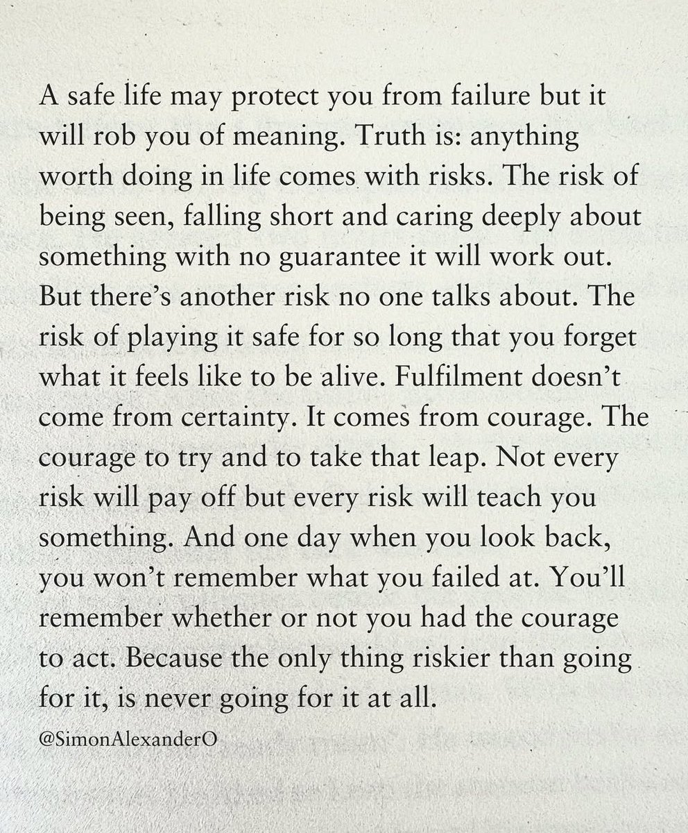 Liminal1988's tweet photo. A safe life may protect you from failure but,... https://t.co/gAiJeBztOD