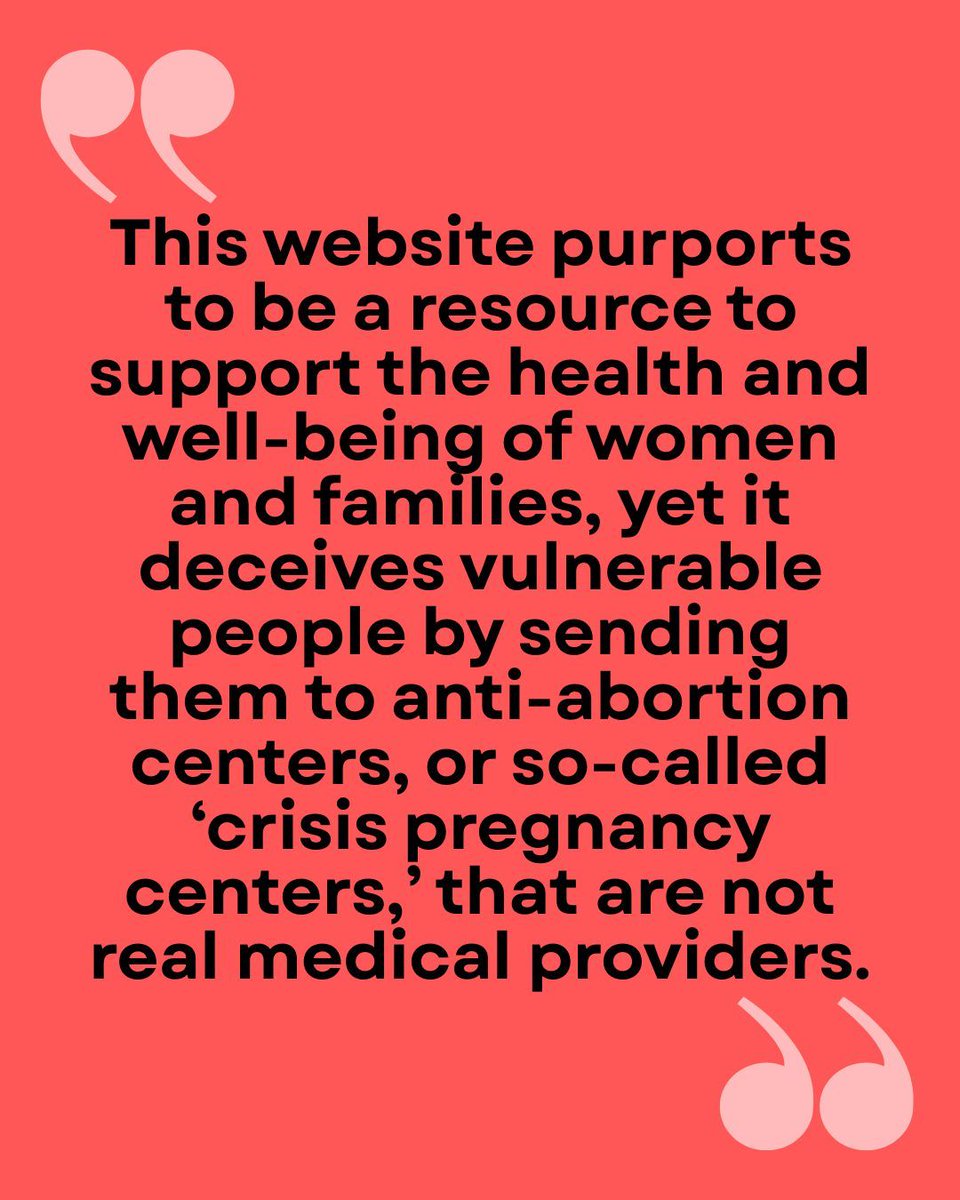 RepDelBene's tweet photo. Instead of providing helpful resources to expectant mothers, RFK Jr’s https://t.co/si7jg0tNXh steers women toward deceptive anti-abortion information &amp; health care that endangers women’s lives. That’s why my colleagues &amp; I are demanding answers on this misleading website. https://t.co/aaJN0HzH9D
