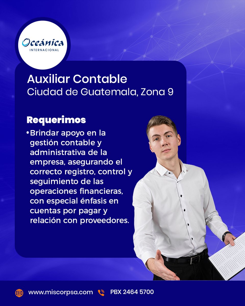 miscorpsagt's tweet photo. ☑ 4634 💼 𝗦𝗘 𝗖𝗢𝗡𝗧𝗥𝗔𝗧𝗔𝗥Á 👉 Auxiliar Contable
📢 𝗦𝗮𝗹𝗮𝗿𝗶𝗼 Q. 6,000.00 💸
✅ ¡ 𝗔𝗽𝗹𝗶𝗰𝗮 ! 👇
🌐 https://t.co/I3byBeJ4SN
#Auxiliar #contable #empleo #empleoguate #Trabajo #empleoguatemala #BolsaDeEmpleo #OfertaLaboral #Emplehabilitate #miscorp https://t.co/jJM9ztQmn5