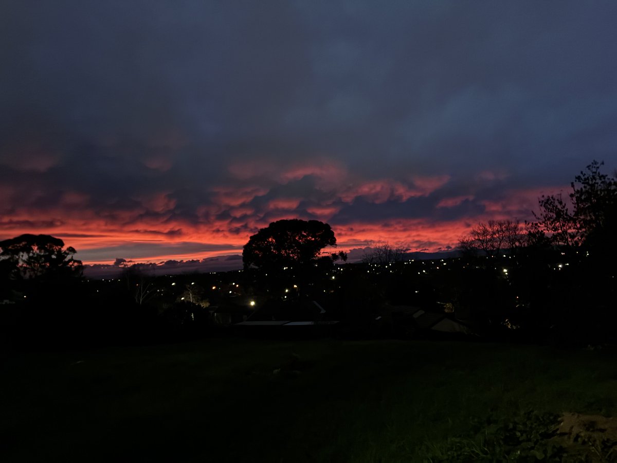 Chilieng's tweet photo. red sky in the morning, sailor's warning https://t.co/VuyyTS3D8u