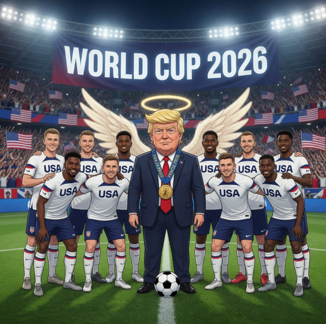 FIFAPeacePrize's tweet photo. Today our @USMNT plays their first match against Paraguay ⚽️

No peace yet in Iran. But our President keeps close tabs on the World Cup in the meanwhile. Good luck today 🇺🇸🏆

DfNFb9SrKrNRANDNxowvhHvbyRsnc2Jw4r7LLbU2pump https://t.co/mErmVntfJ2