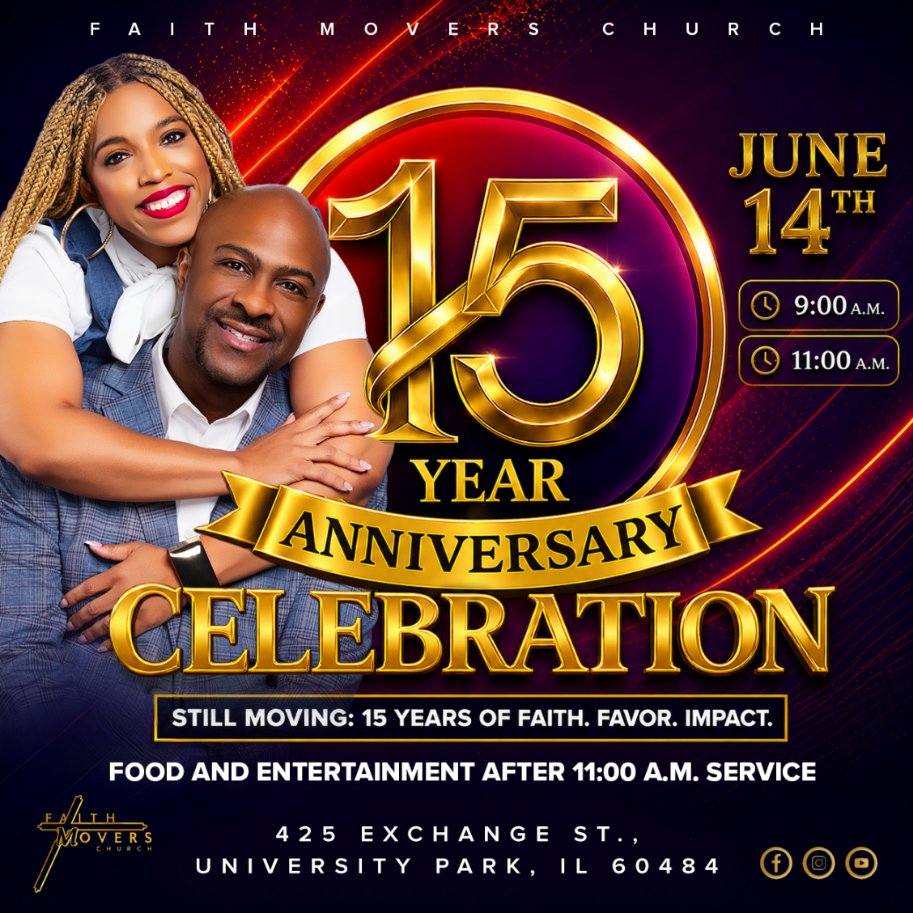 MosesHerring's tweet photo. Happy 15th Anniversary @FaithMovers!!!!!  Established - June 12, 2011. Can't until Sunday!!!! https://t.co/lQv1dbHy6N