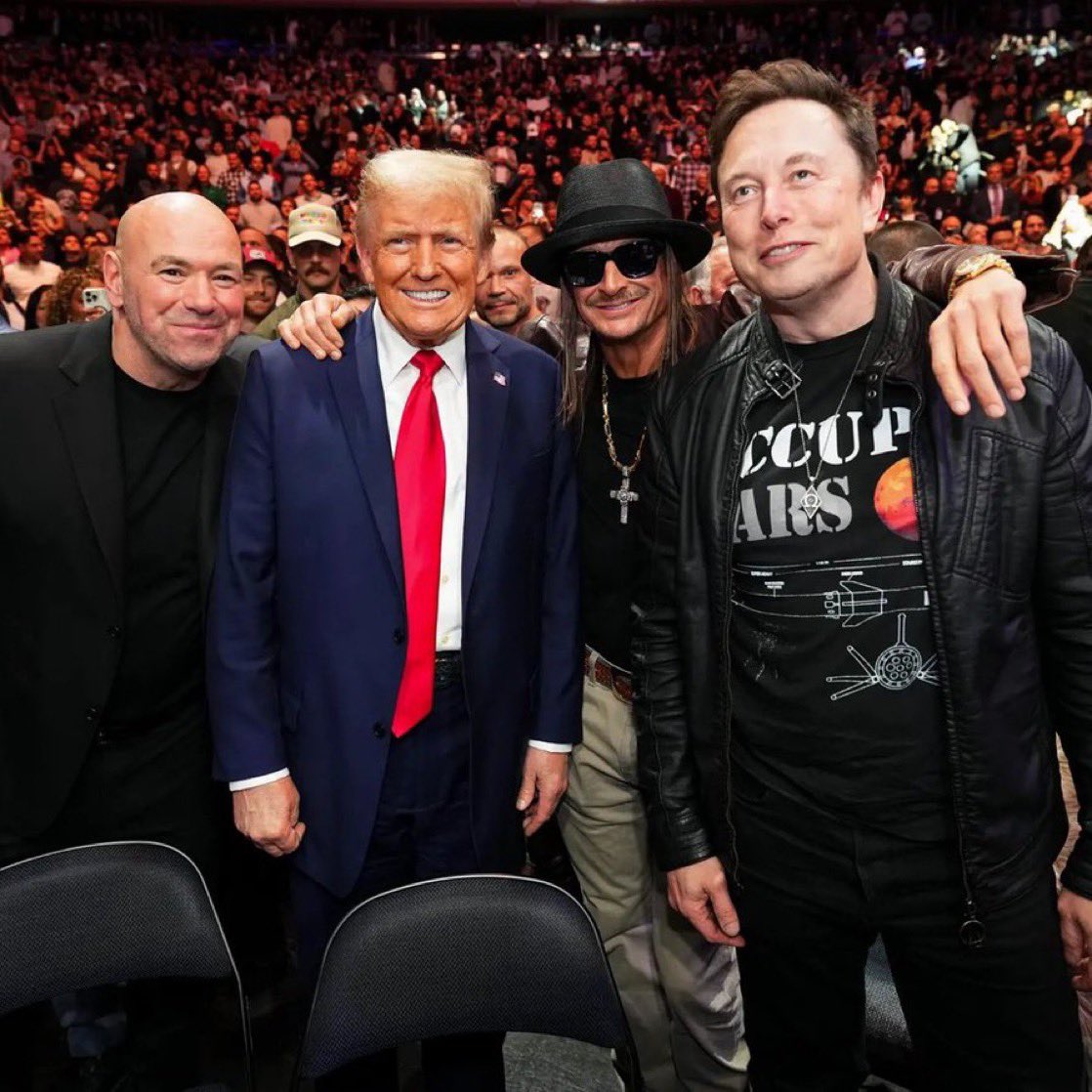 cb_doge's tweet photo. Elon Musk is expected to attend President Trump’s UFC Freedom 250 event at the White House on Sunday, which also marks President Trump’s 80th birthday, per TMZ. 🇺🇸 https://t.co/UIIWFzMIyE