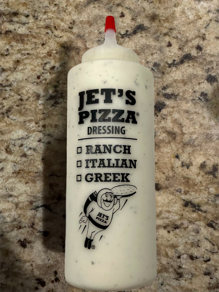 JetsPizza's tweet photo. You can get Jet's Ranch at any Jet's location. Actual Ranch...not flavored. https://t.co/1XWeoOiZkO