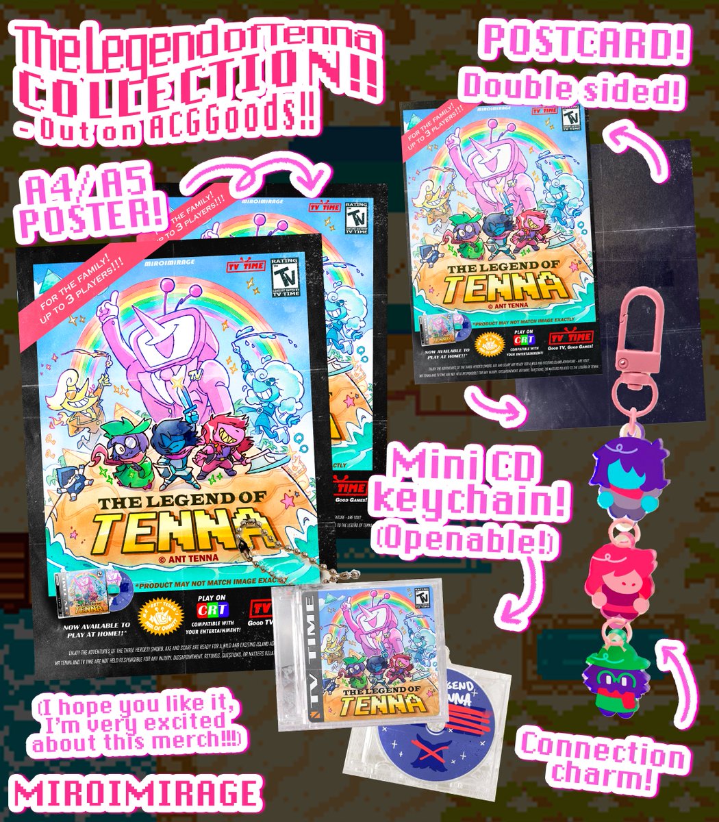 miroimirage's tweet photo. 🚨NEW MERCH!!! 🚨My new "Deltarune Summer" and "The Legend of Tenna" merch collections are out NOW on my ACGGoods store! Check them out!!
🏖️👾
https://t.co/yeeZ1uHnip https://t.co/qEmrPj8ALj
