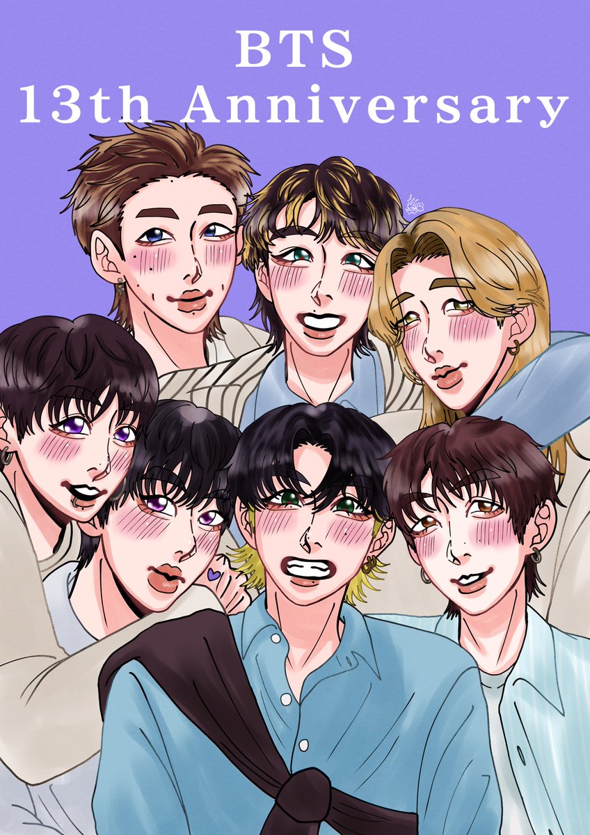 r_63_a's tweet photo. BTS 13th Anniversary！！！！！！！💜
 #btsfanart  #2026BTSFESTA 
 #BTS13thAnniversary https://t.co/fTMTAgi3oS