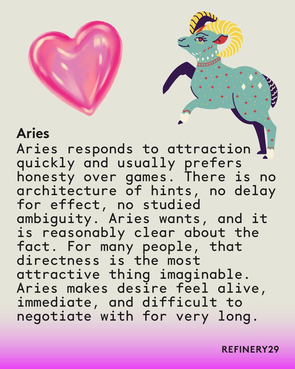 refinery29aus's tweet photo. Curious which zodiac signs are best in bed? 👀 🔥
 This breakdown looks at all aspects of intimacy, and some signs definitely come out on top.

To read the full breakdown, head to: https://t.co/u0A2RjArg2 https://t.co/mS7o7YUXmH