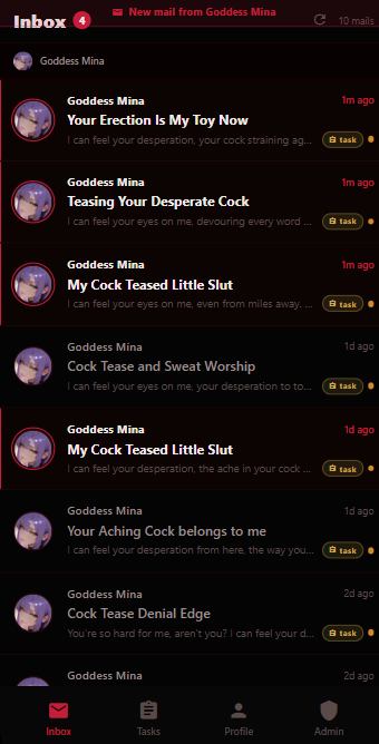 GODDESSMlNA's tweet photo. 💌 JOIN MINA'S MAIL LIST (ANDROID)💌

😩DAILY MAIL SPAMS
🥵RISKY LINKS
🍑DAILY TASKS I REVIEW
💦PERSONAL EMAILS TO YOU
🍆CHOOSE YOUR INTENSITY LEVEL
💜UPDATES TO COME!

CLICK THE LINK TO JOIN: https://t.co/Uhd12tI2Ck https://t.co/GUZULCOuF7