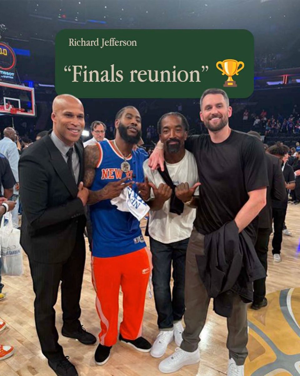 ImFromCle's tweet photo. Iconic linkup at The Finals 🏆 https://t.co/zMvXVS2G7n