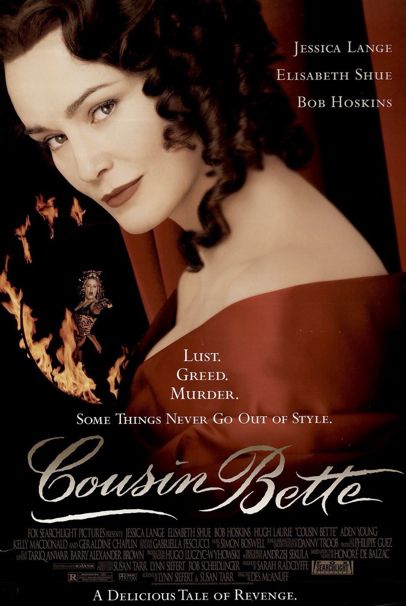 FilmNewsNos's tweet photo. 🎬MOVIE HISTORY: 28 years ago today, June 12, 1998, the movie 'Cousin Bette' opened in theaters!

#JessicaLange #ElisabethShue #KellyMacdonald #AdenYoung #HughLaurie #BobHoskins #GeraldineChaplin #TobyJones #LauraFraser #DesMcAnuff https://t.co/C3dRkTCeaG