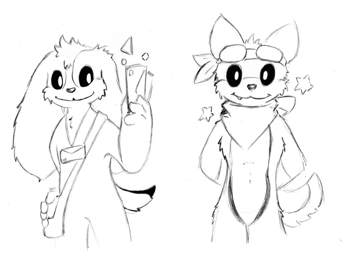 MaxSilverfox's tweet photo. ive been busy recently soo here have a sketch of two lovely critters! 

ginky by @LuisArtzin
wulfer by @wulferthewolf 

#SmilingCrittersOC #SmilingCritters https://t.co/7Dk2NsWHn4