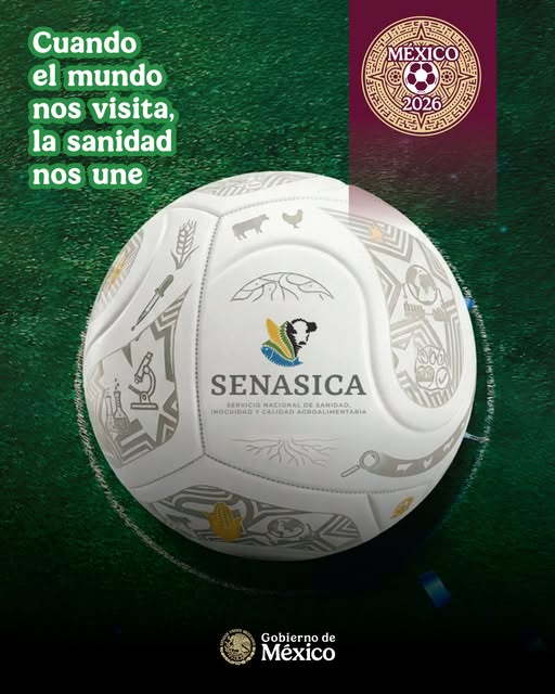 SENASICA's tweet photo. ⚽️ Cuando el mundo nos visita, la sanidad nos une.
Recibimos a miles de viajeros con los brazos abiertos y con la responsabilidad de proteger el patrimonio agroalimentario de nuestro país.

@Nappo_org 

#Mundial #Senasica #AgriculturaMx #Futbol #SanidadAgroalimentaria https://t.co/cu26O2hXVa
