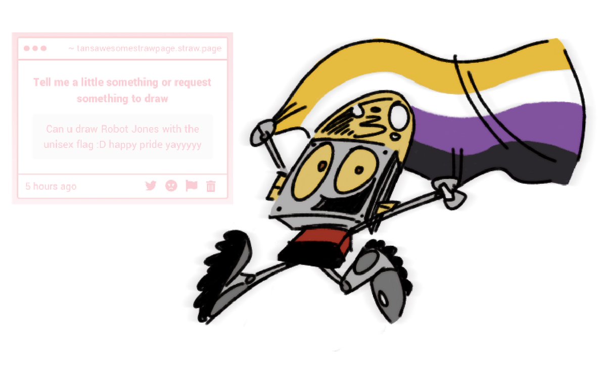 Tirednoso281471's tweet photo. A small and quick strawpage request thingy 
I genuinely love doing these it makes me use my brain a little less 😁💕❤️
#Wanderoveryonder #robotjones https://t.co/Uf2nxyACO1
