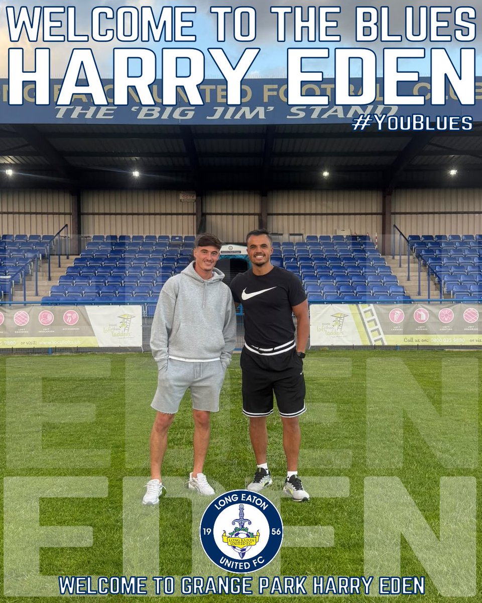 LongEatonUnited's tweet photo. ✍️𝗛𝗔𝗥𝗥𝗬 𝗘𝗗𝗘𝗡 𝗜𝗦 𝗔 𝗕𝗟𝗨𝗘!

We are delighted to announce the signing of full-back Harry Eden🤩

The 25-year-old joins from Lichfield City, having previously played for Redditch United

🏡𝙒𝙀𝙇𝘾𝙊𝙈𝙀 𝙏𝙊 𝙂𝙍𝘼𝙉𝙂𝙀 𝙋𝘼𝙍𝙆, 𝙃𝘼𝙍𝙍𝙔 𝙀𝘿𝙀𝙉!💙

#YouBlues🔵⚫️ https://t.co/zRCdlyg8DZ