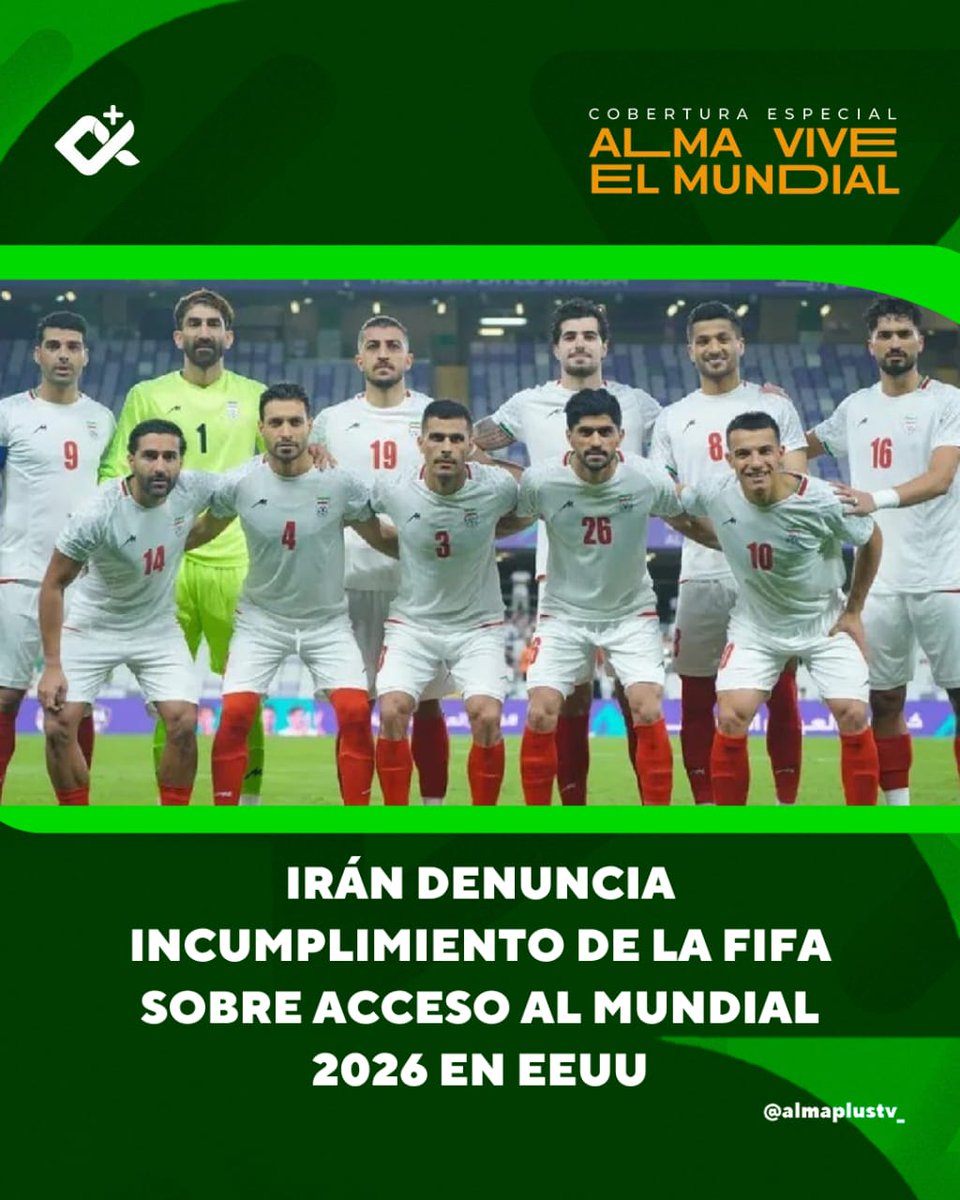 almaplustv's tweet photo. #AlmaPlusTv | Irán denuncia a presidente de la FIFA por incumplimiento sobre acceso al Mundial 2026 en EEUU

🇮🇷 Mahdi Mohammad Nabi, responsable de la selección de Irán para el Mundial 2026, denunció al presidente de la FIFA, Gianni Infantino, por incumplir promesas de garantizar el acceso total a la Federación Iraní de Fútbol para los partidos en EEUU.

🇺🇸 Esto sucede después de que El Departamento de Estado de EEUU indicó que las visas fueron denegadas para evitar que la selección iraní "abuse de este sistema para introducir a terroristas bajo falsos pretextos".

👉🏻 Nabi solicitó a Infantino a cumplir con los protocolos para la participación de la selección nacional de Irán, destacó que las federaciones y los anfitriones deben acatar los reglamentos de la FIFA.

⚽ Por su parte, la FIFA no ha emitido una respuesta ante la denuncia del miembro de la federación iraní.

------
#Iran #Futbol #Mundial #FIFA

Alma es el secreto de la vida