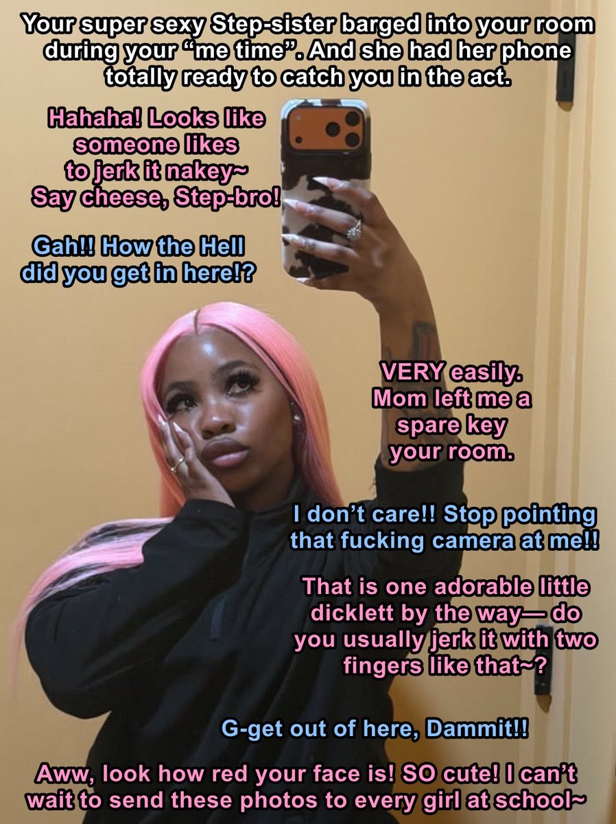 onlysorta's tweet photo. #Humiliation #humiliationcaption #Enm #cfnm #enmcaption #cfnmcaption #sph #smallpenishumiliation #spe
Your Step-sister can’t wait to send these pics of you tugging your cocktail weenie to EVERY girl at school! ✌️📸🍤 🤣🫵 https://t.co/yKRlG2aSE3