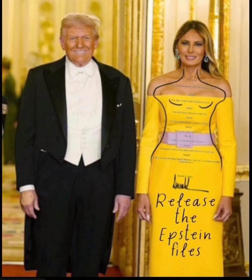 GnarlyGarn's tweet photo. @DonaldJTrumpJr @rumblevideo The PEDOPHILE and his SLOPPY SECONDS TRAMP WIFE. https://t.co/ArxyhbAP3X