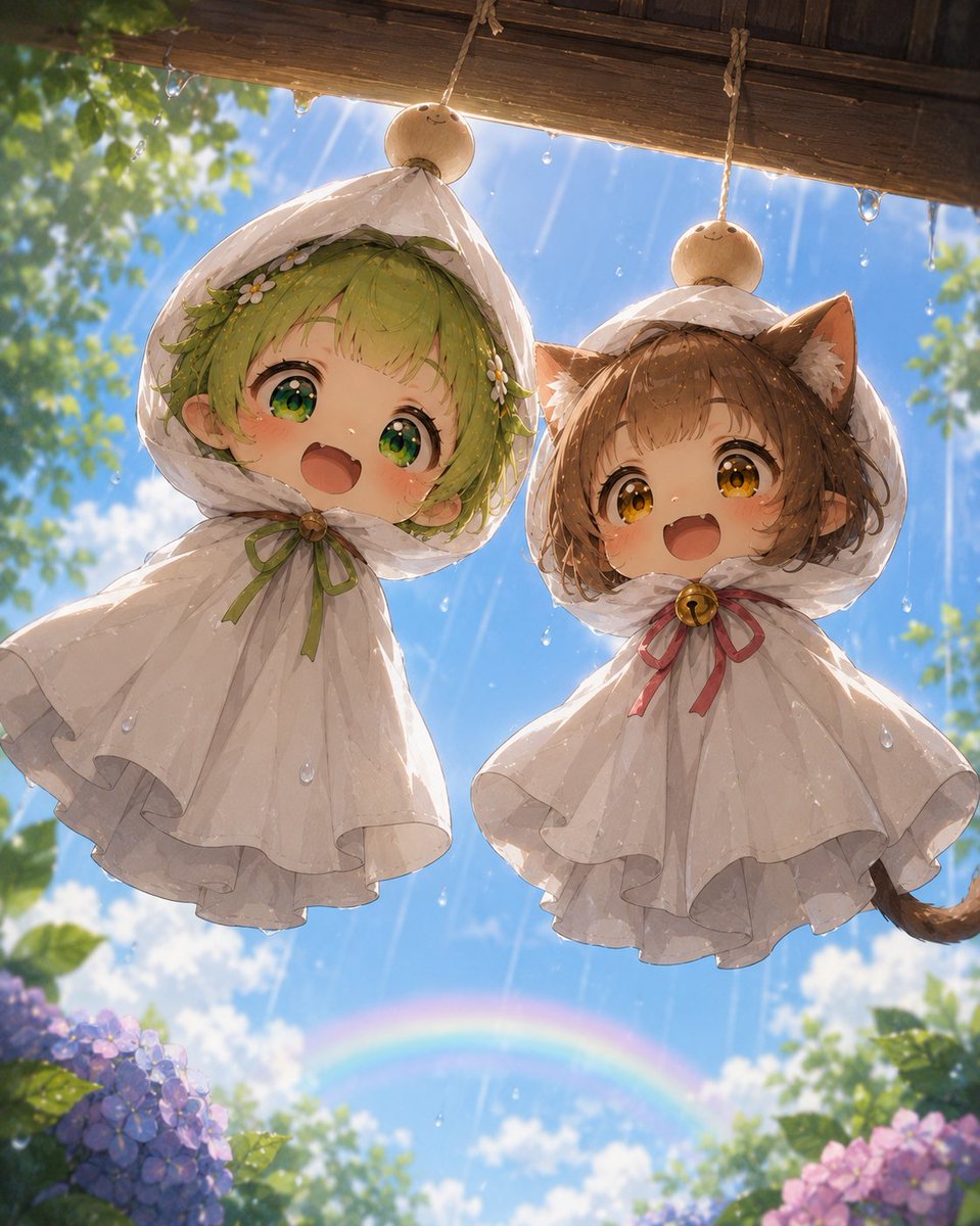 desk_republic's tweet photo. 軒下にぶら下げられたチビ2人。

#AIてるてる
参加させていただきました https://t.co/OeTPhxMtLB