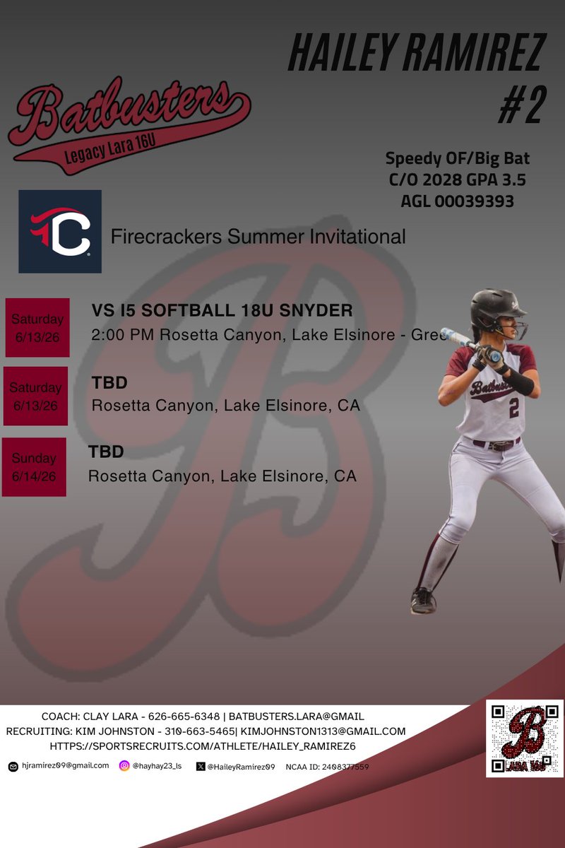 HaileyRamirez09's tweet photo. Playing with 18’s tomorrow at the TCS Firecrackers Summer Invitational! 

@OcbatbustersL @Lifesapitch13 @DirectRecruits @D1Softball
@SBRRetweets https://t.co/2gfSiwtzcJ