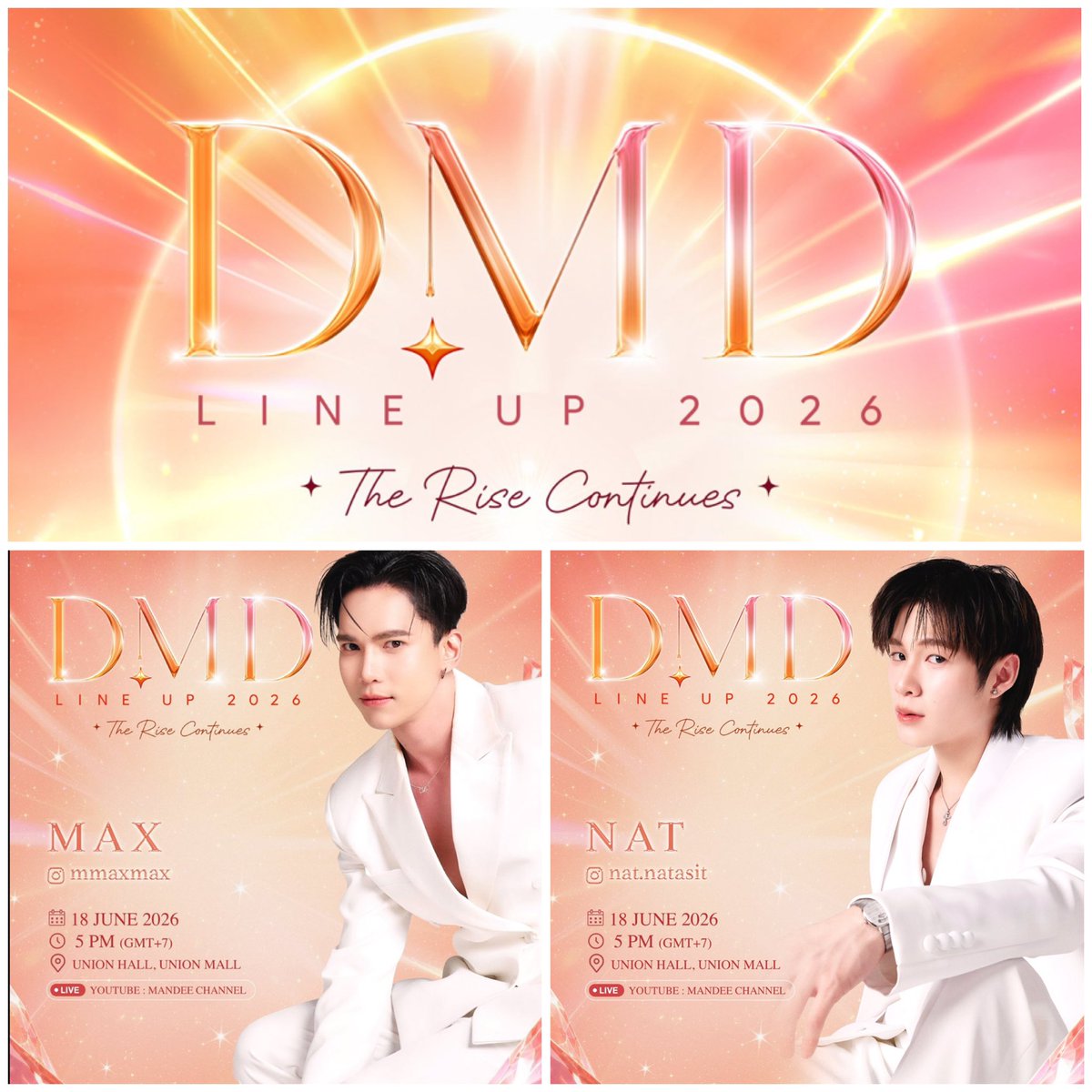 DMD LINEUP セルフカード　maxnat 💙#MaxNat🩷 Thursday 18th June 2026 DMD LINEUP SOON