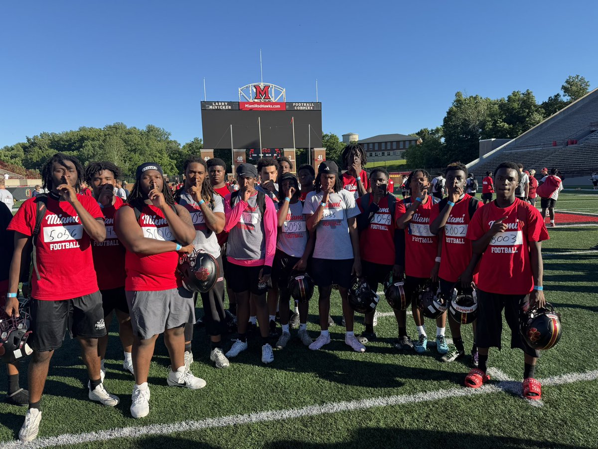 RougeTapIn's tweet photo. Great Day at Miami University today! Congratulations to ‘28 Eric Wharton and ‘30 Chaz Perry on their offers after camp today! #TappedIn #NoOutsiders https://t.co/f3hos9mqqP
