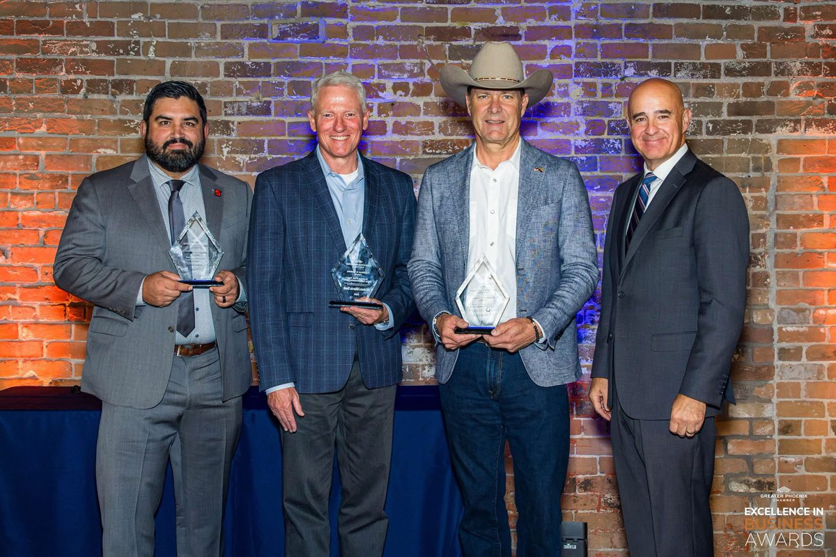 phxchamber's tweet photo. Congrats to our #BizExcellence2026 recipients! 🏆

Small Business: Stone Solutions + Research Collective (S2RC)
Mid-Sized Business: @WAllianceBank
Nonprofit: @ANewLeafAZ

And congrats to 2026 Sentinel Award honoree Vice Mayor Kesha Hodge Washington (@PHXdistrict8). 

@GPCPolicy https://t.co/fY4yXFEZN0