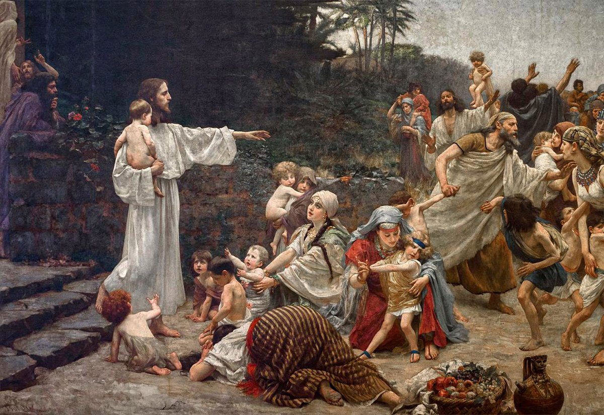 Gb_eBi's tweet photo. Jesus, friend of the little ones ~ Vlaho Bukovac https://t.co/RMNO4kIUrB