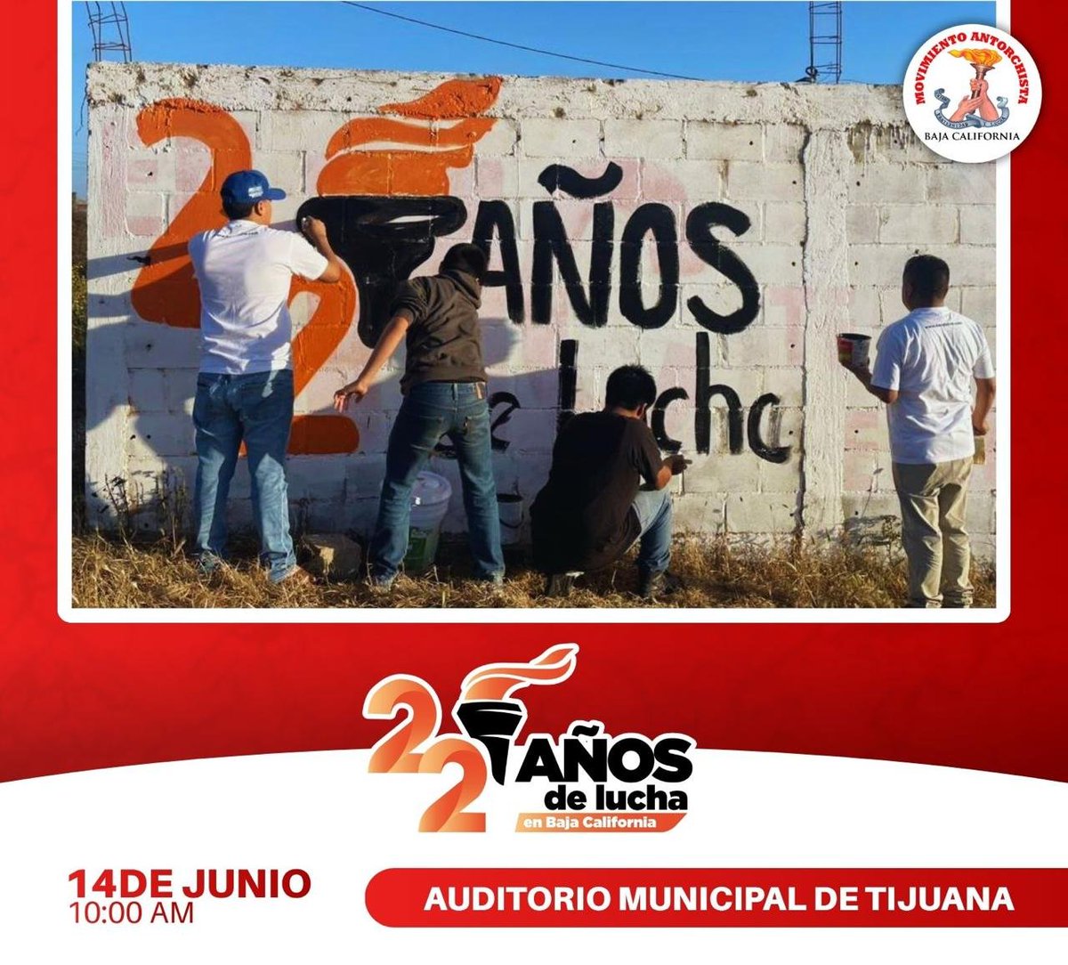 Julieta29028714's tweet photo. Hace 22 años, Baja California se unió a esta lucha que comenzó en el municipio de Tecomatlán, Puebla, pero que es una lucha de todos los pobres de México ¡Enhorabuena compañeros!  #22AñosDeAntorchaEnBC 🥳🔥👌👍 https://t.co/FFYrxOXoc2