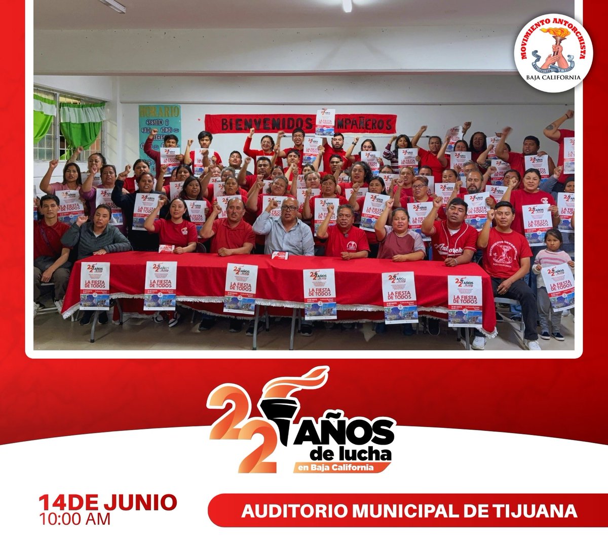 NidyaOsuna's tweet photo. #22AñosDeAntorchaEnBC
Unidos y avanzando cada día más. https://t.co/TbweWlsoMI