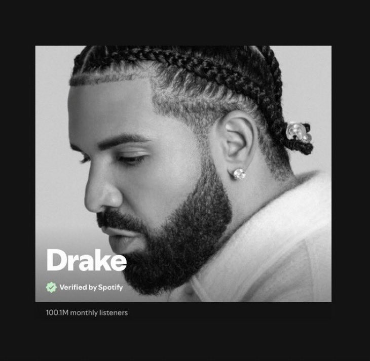 AkademiksTV's tweet photo. Drake has surpassed 100 million monthly listeners on Spotify for the first time in his career with no bots, no Super Bowl stimulus, just good raps. https://t.co/MamkIdw51l