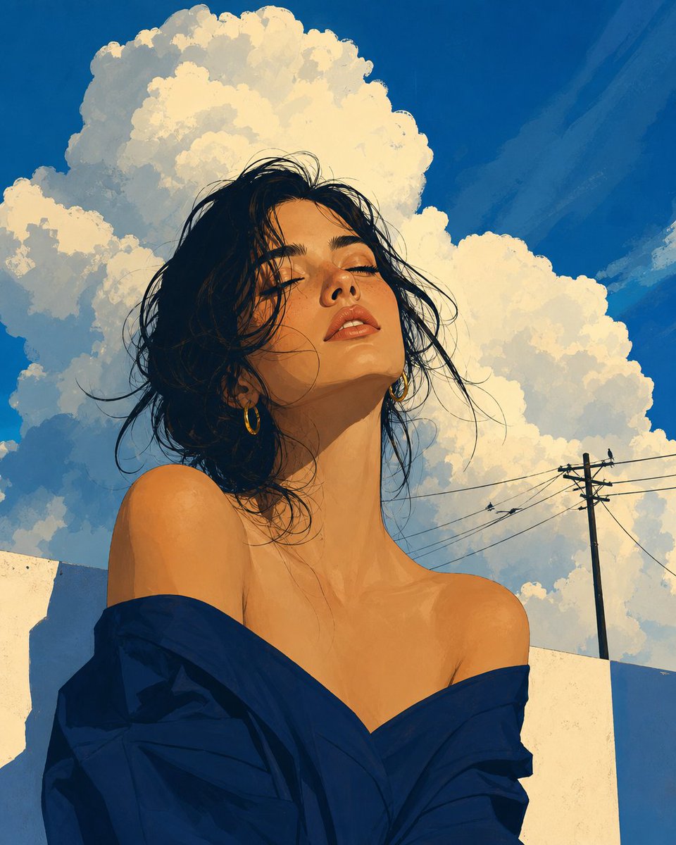 Editorial Fashion Illustration of a Woman Resting