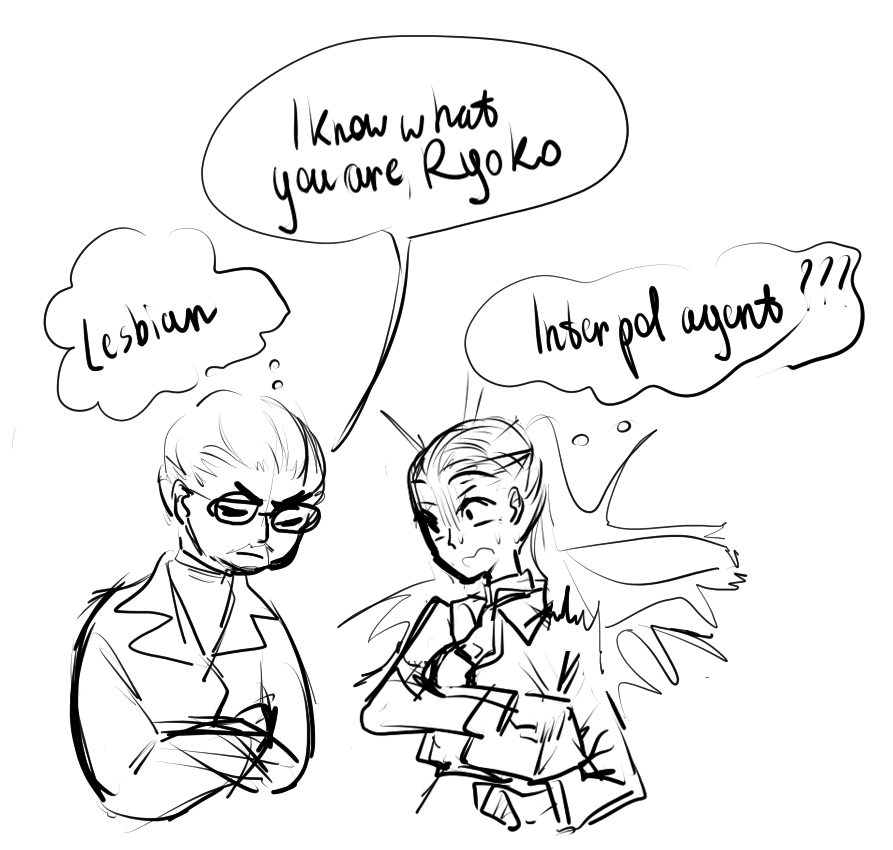 sbhrk76's tweet photo. i had a stupid idea about yuri keisuke (keiko?) x ryoko https://t.co/7TBqgWee1C