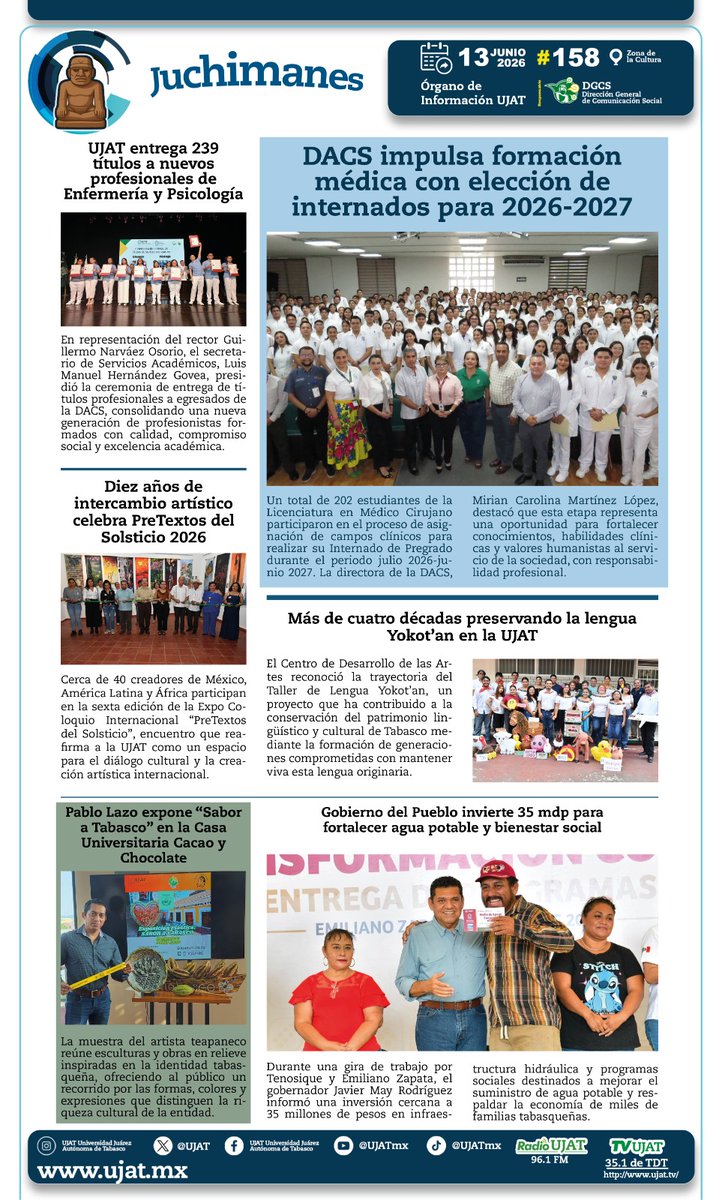 UJAT's tweet photo. Buenos días… lo que necesitas saber de la vida universitaria está aquí 👉 https://t.co/RiUjbVr2ox. ¡Éxitos hoy! 🙌 https://t.co/8cYr2zuYsZ
