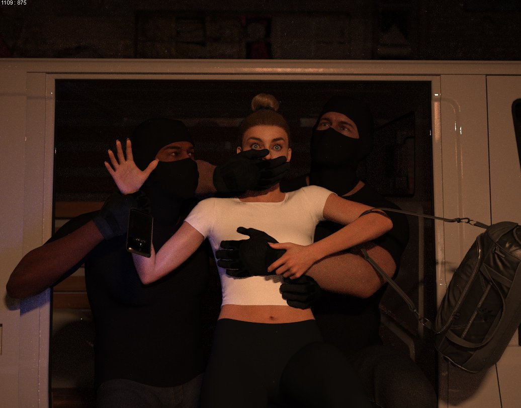 comcody99v3's tweet photo. Looks like it's playtime for Barbie! Margot should know better to pay more attention to her surroundings when she decides to doomscroll in the back alley of the gym, late at night after an intense workout!  (1/3) https://t.co/WbcymgQ2W3
