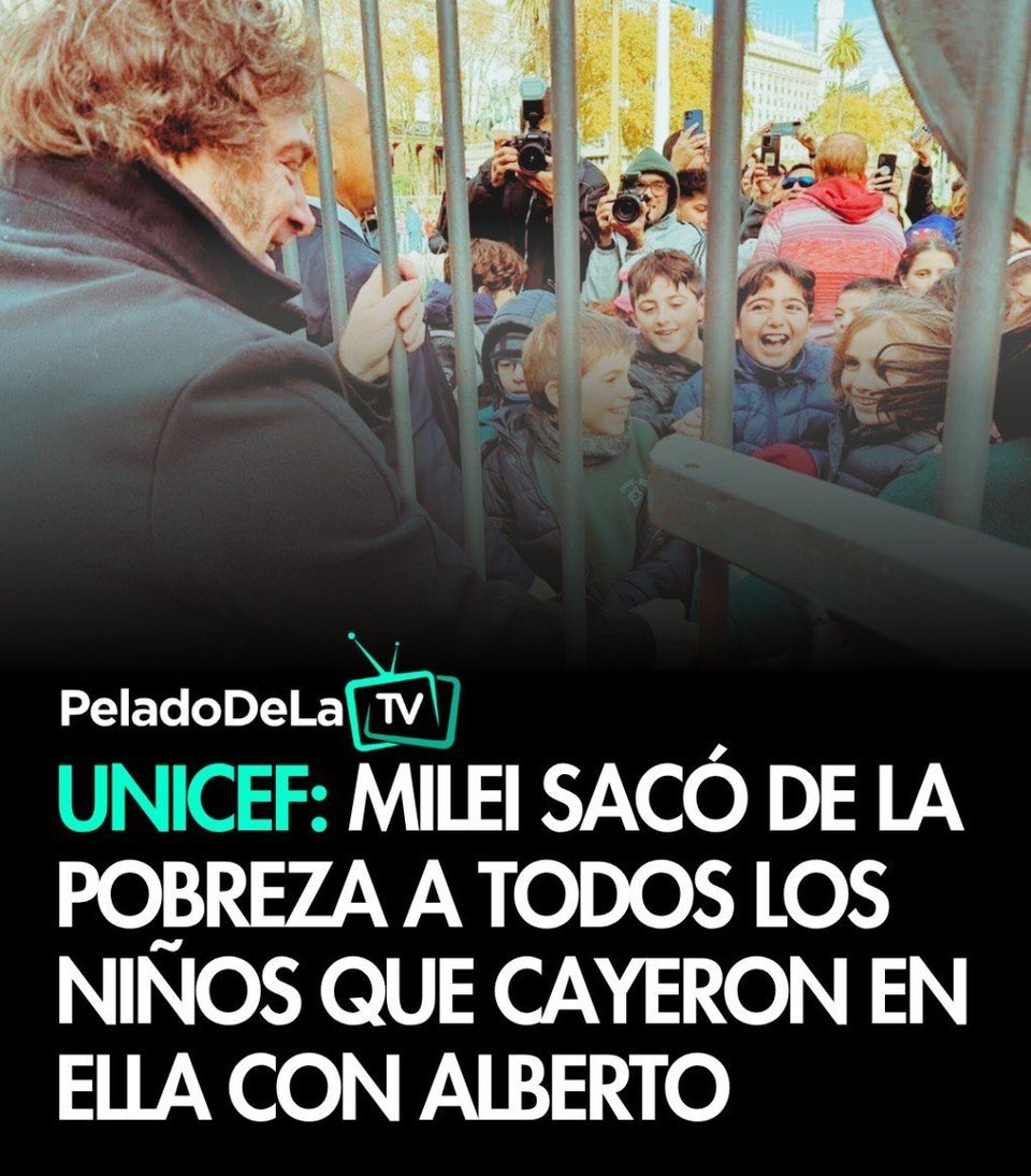 MajulLuisOK's tweet photo. 💣 SE DERRUMBA LA POBREZA INFANTIL 🔥

El Gobierno LOGRÓ REVERTIR el aumento de la pobreza infantil registrado durante la gestión de Alberto‼️

📉 El índice cayó al 42,3% en el segundo semestre de 2025, el NIVEL MÁS BAJO desde 2018

¿Bancás este dato?

1- SI ✅ 
2- NO ❌ https://t.co/USIrrAu1MA