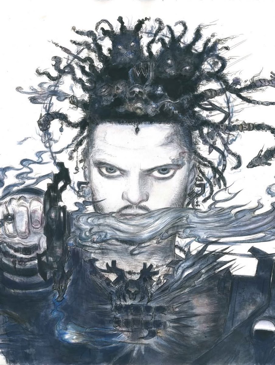 tr2thxo's tweet photo. The Weeknd changes his Instagram profile picture to a piece by the Japanese artist Yoshitaka Amano. https://t.co/HWLMDQy5PB
