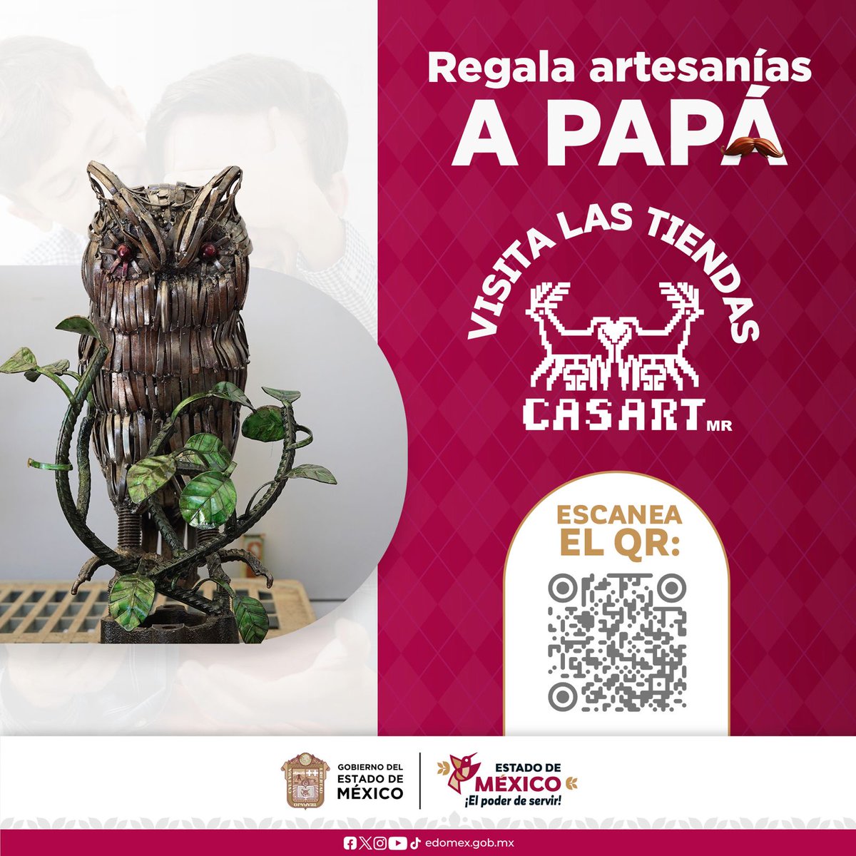 IMEJ_'s tweet photo. Este #DíaDelPadre sorprende con un regalo único y lleno de identidad. En las Tiendas CASART encontrarás artesanías mexiquenses elaboradas por maestras y maestros artesanos que preservan nuestras tradiciones. Regala talento, cultura y orgullo mexiquense. @iifaem #ElPoderDeServir https://t.co/BAlPSyuTXL