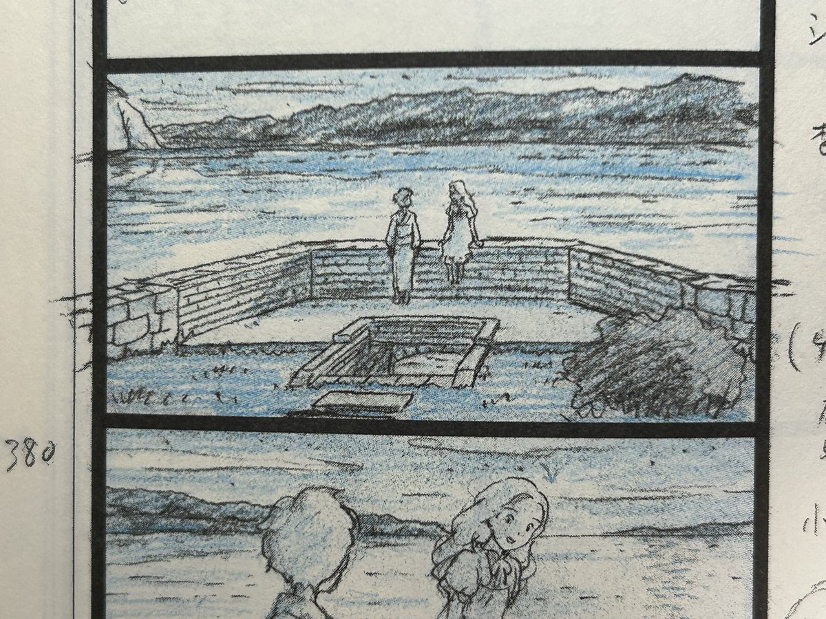MaroYonebayashi's tweet photo. マーニーは俯瞰が比較的多いかも。
「場所」が大事になってるシーンが多く、そこに主人公がいる様子を客観的に描くためです。
難しい芝居になる場合が多く、アニメーターには不評でしたが。。 https://t.co/Bt0gcZWpVV