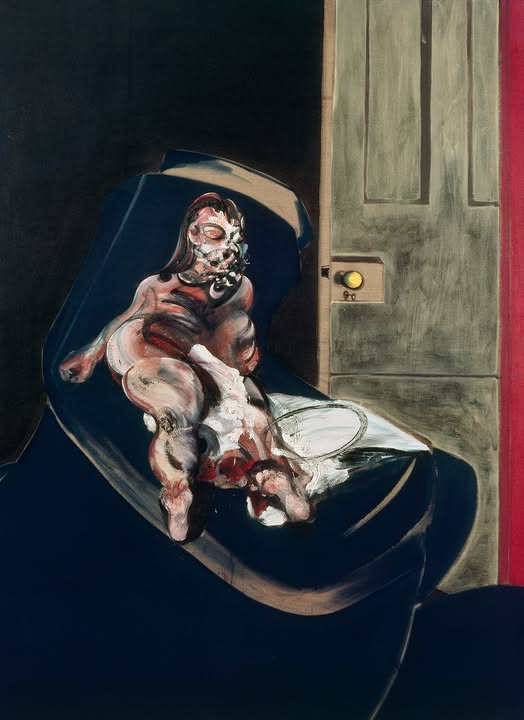 Pollutz__'s tweet photo. Portrait of Henrietta Moraes on a Blue Couch, 1965, Francis Bacon https://t.co/e0J0TOj05p